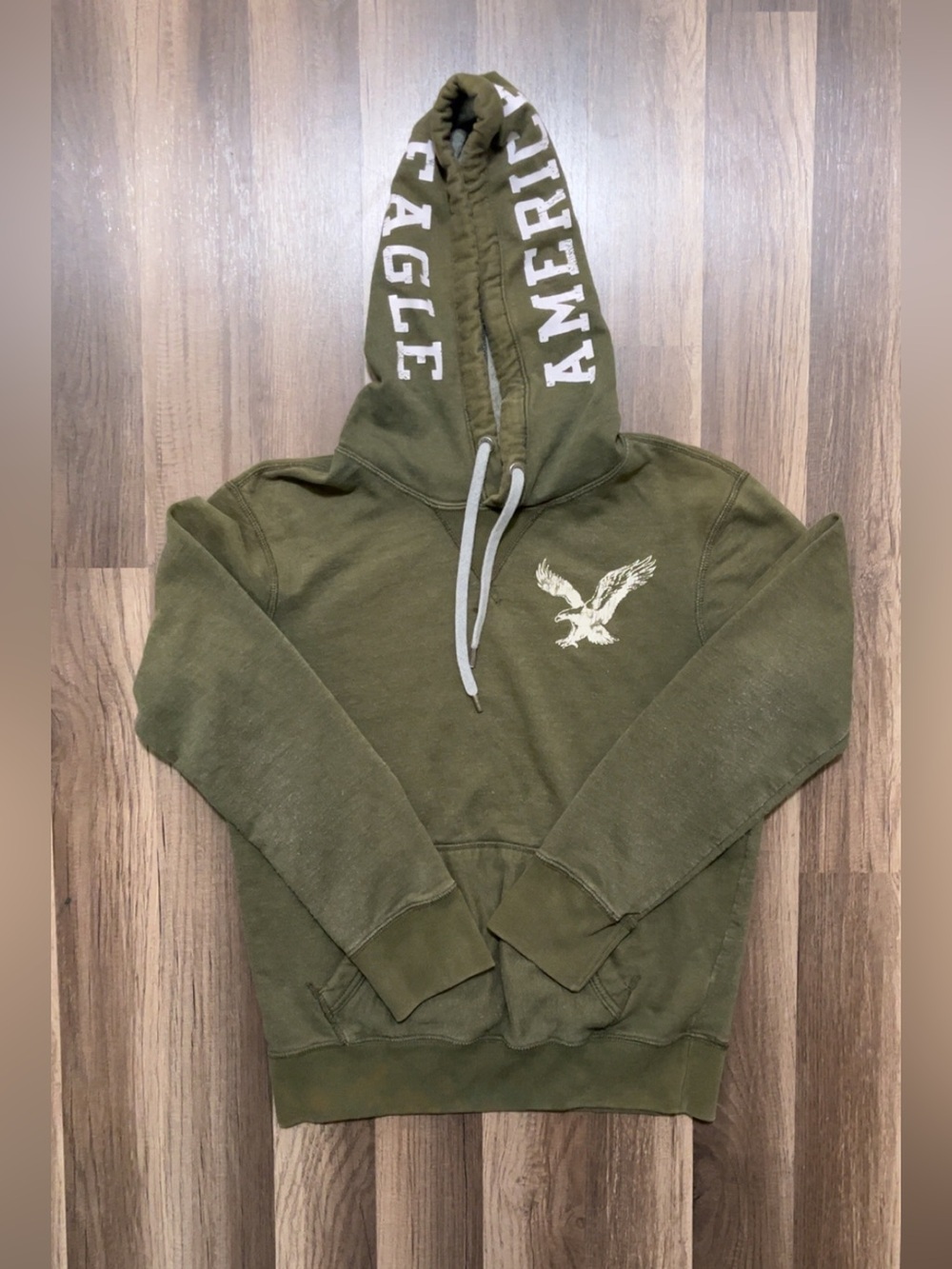 Vintage American Eagle Outfitters Men’s XS Green Pullover Hoodie Sweatshirt